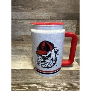 VINTAGE. GEORGIA BULLDOGS UGA insulated mug Cup College Football W/Lid
